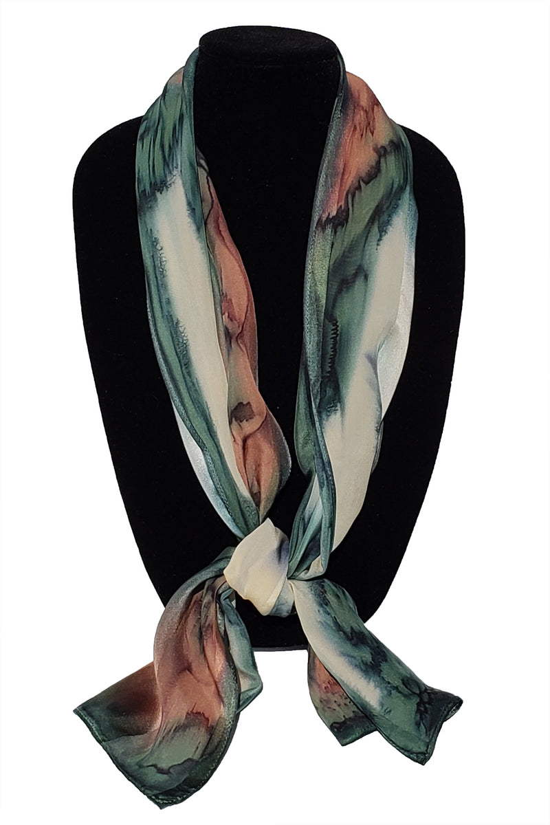 17" x 72" Hand Painted Silk Satin Stripe Scarves - Silk Sensations