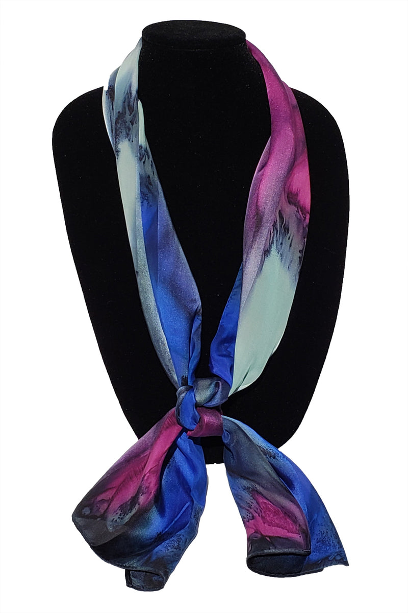 11" x 60" Hand Painted Silk Satin Stripe Scarves - Silk Sensations