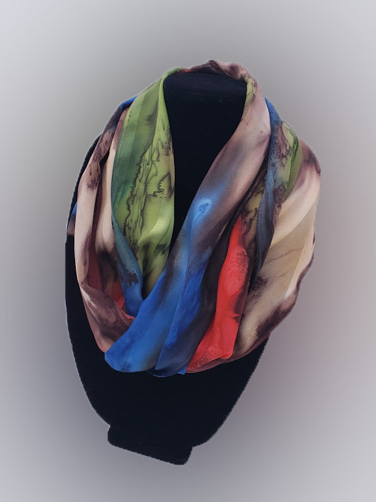 11" x 60" Hand Painted Silk Satin Stripe Scarves